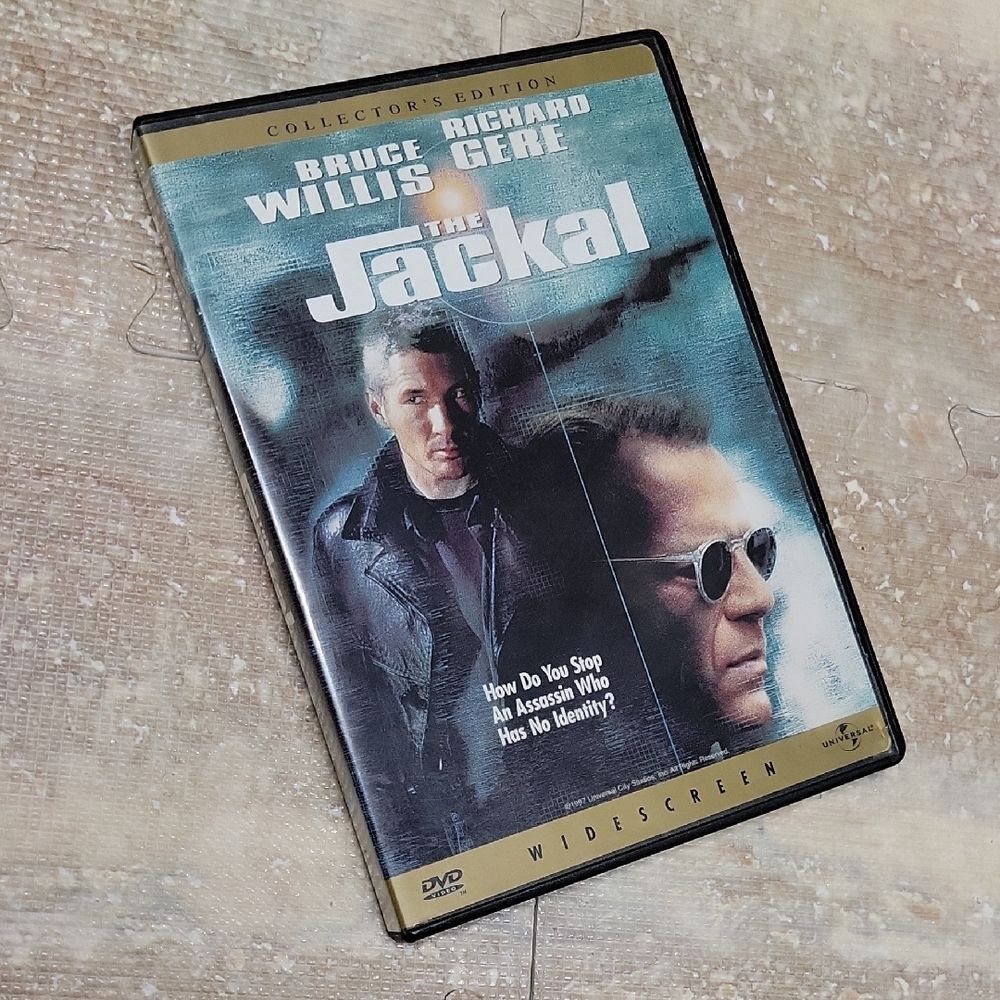 THE JACKAL DVD WITH BRUCR WILLIS AND RICHARD GERE 2.5 HRS 1998
